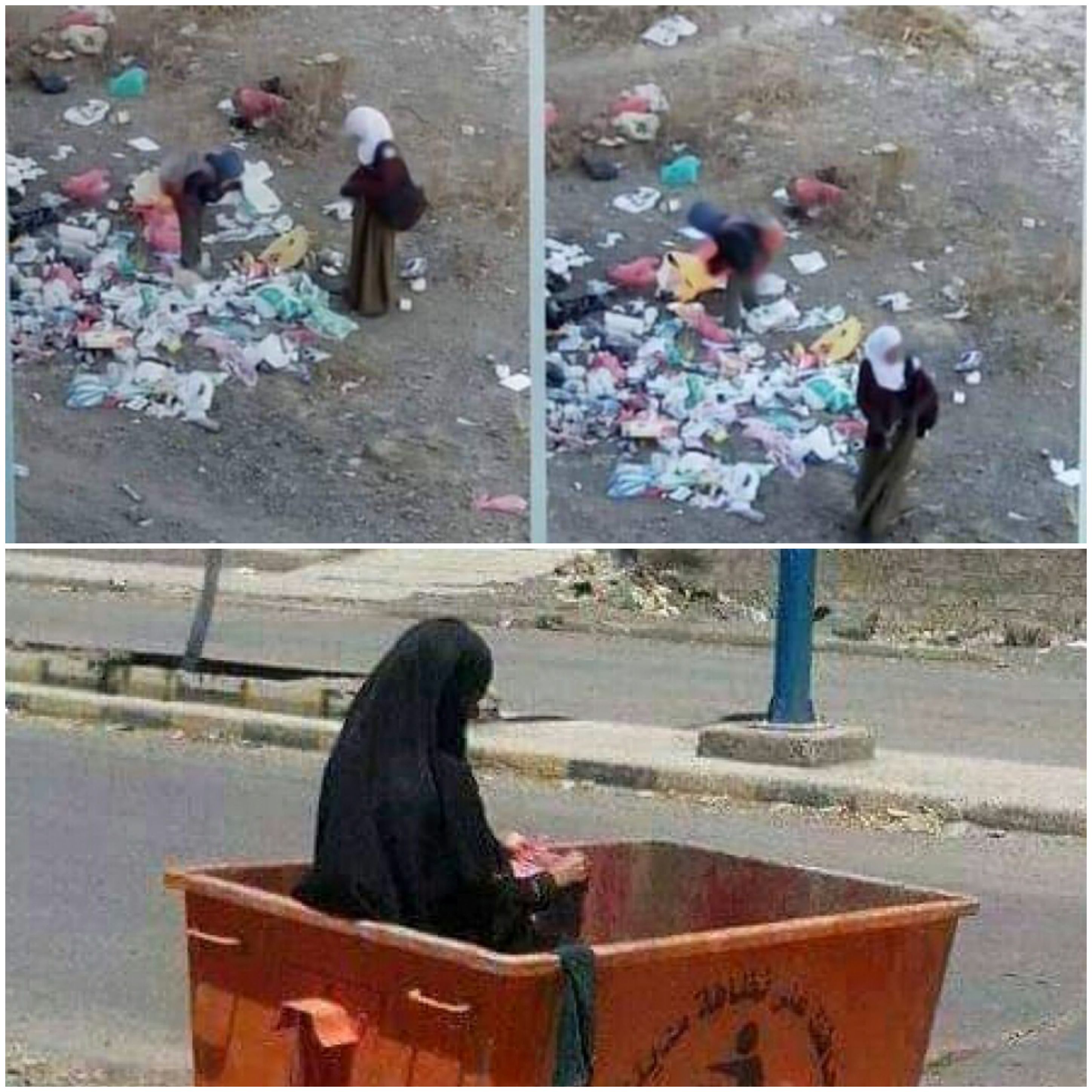 شاهد .. نساء وأطفال يبحثون عن الطعام في القمامة والجوع يسكن كل بيت و دعوات لثورة جياع 